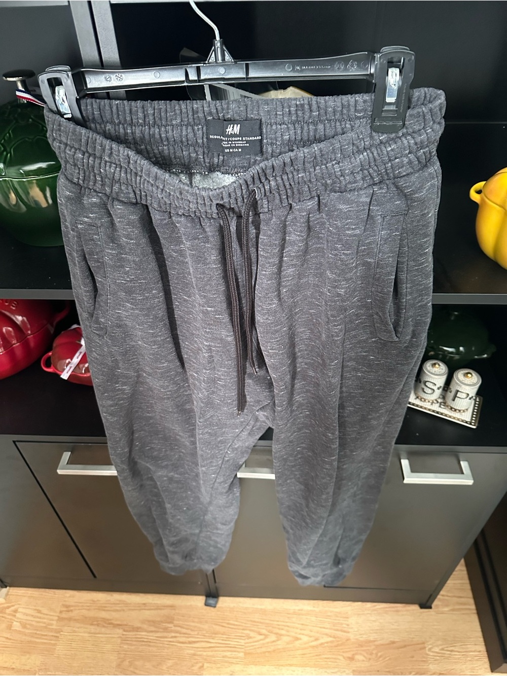 H&M Men's Charcoal Elastic Waist Jogger Pants